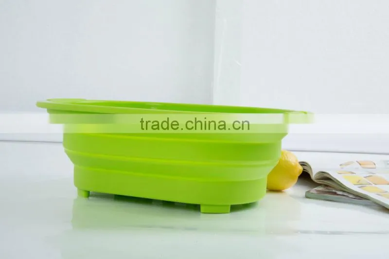 Silicone square shaped collapsible wash basin,storage bowl