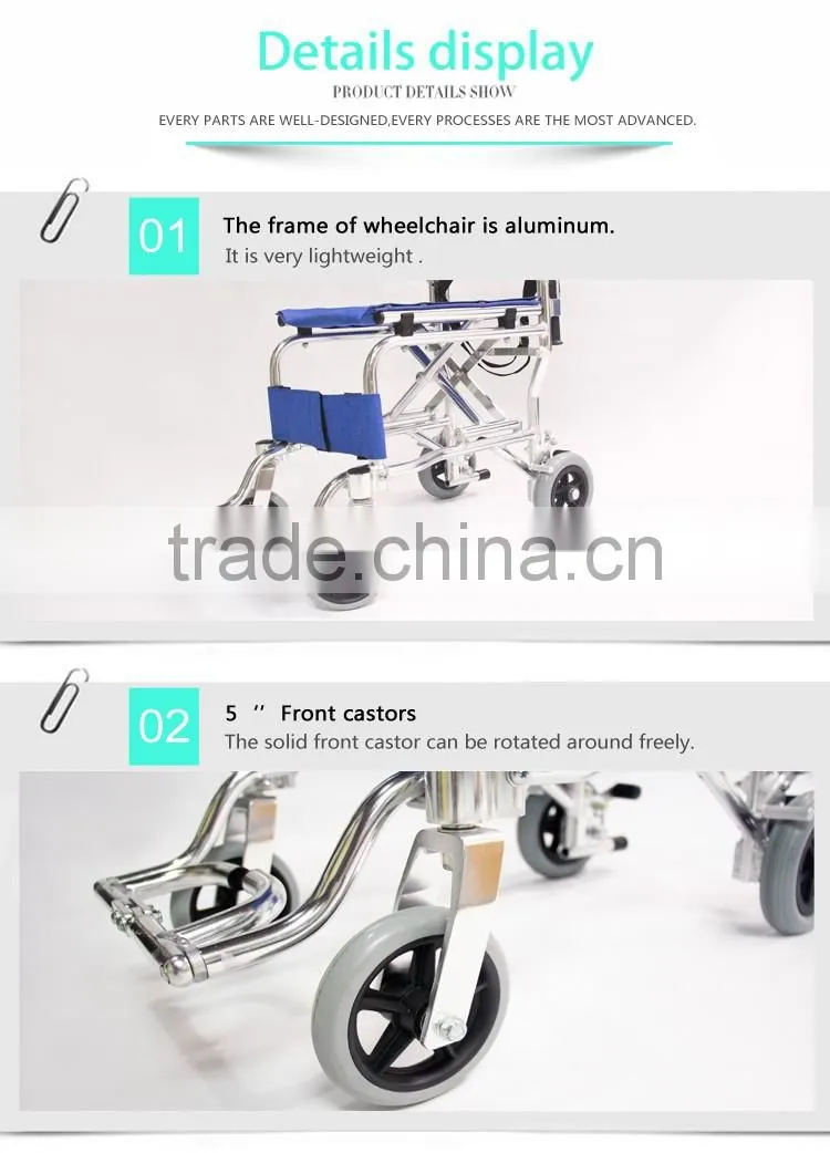 Health Care Product Lightweight Portable Travel Wheelchair for Airplane