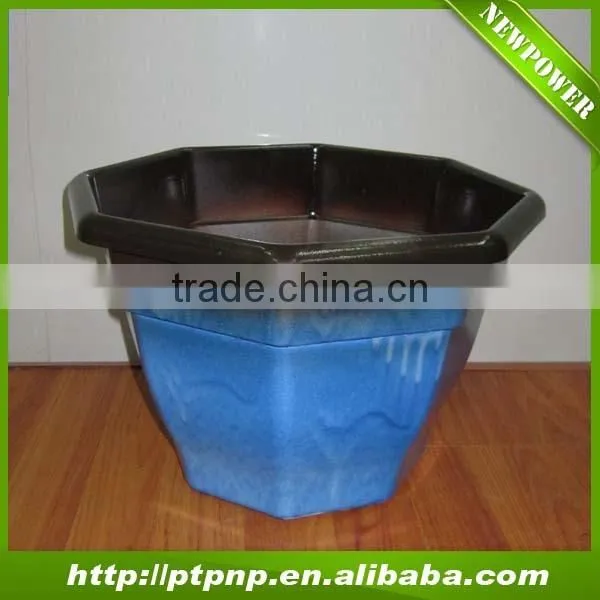 2015 Home and garden durable melamine balcony flower pots-blue color