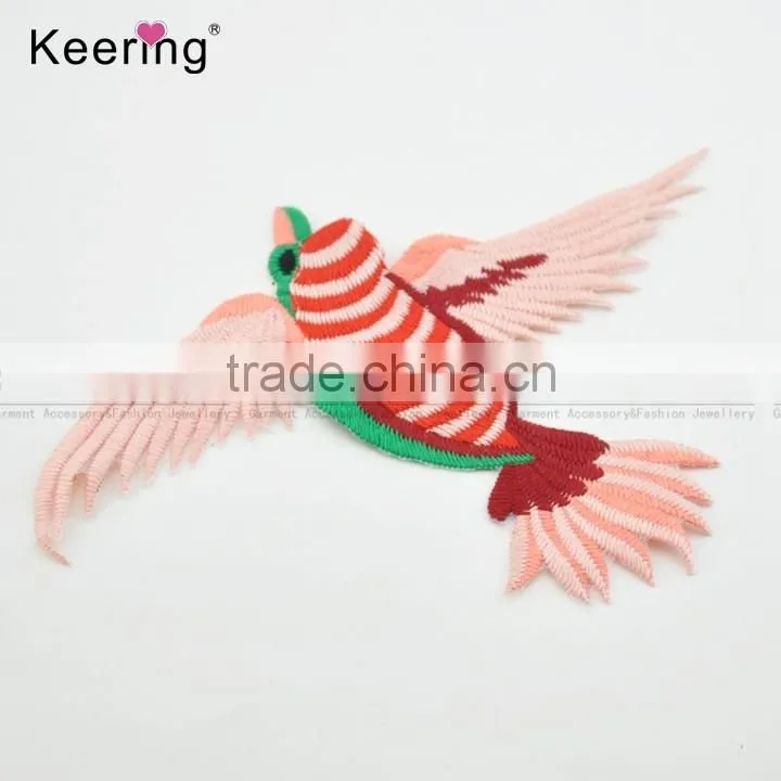 Hot sale New bird custom embroidery patch for clothing jackets WEF-106