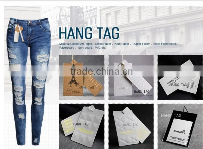 China gold stamping paper hang tag for garment