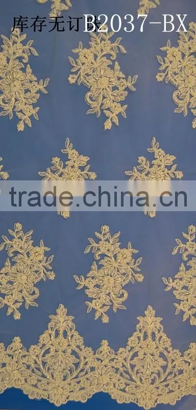 2017 hot style french lace applique fabric With Professional Technical Support