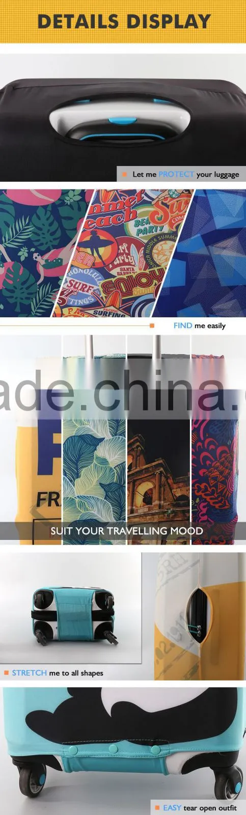 High quality suitcase luggage elastic protector cover