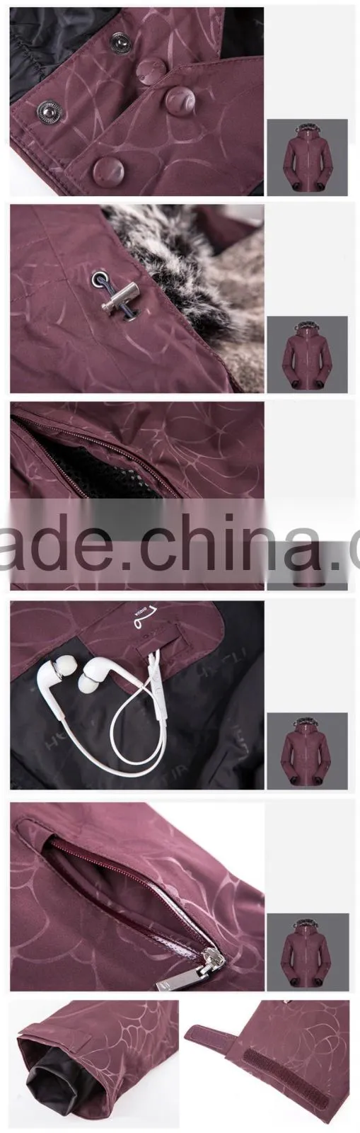 2015 New design customized women outdoor clothing ski wear professional ski wear