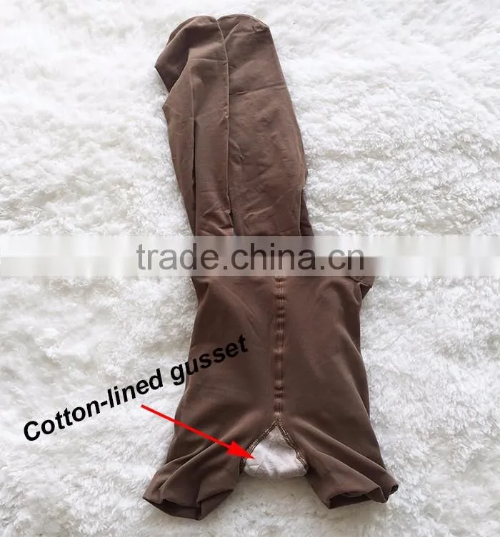 Latest design high end quality 40D velvet lady tights with cotton-lined gusset