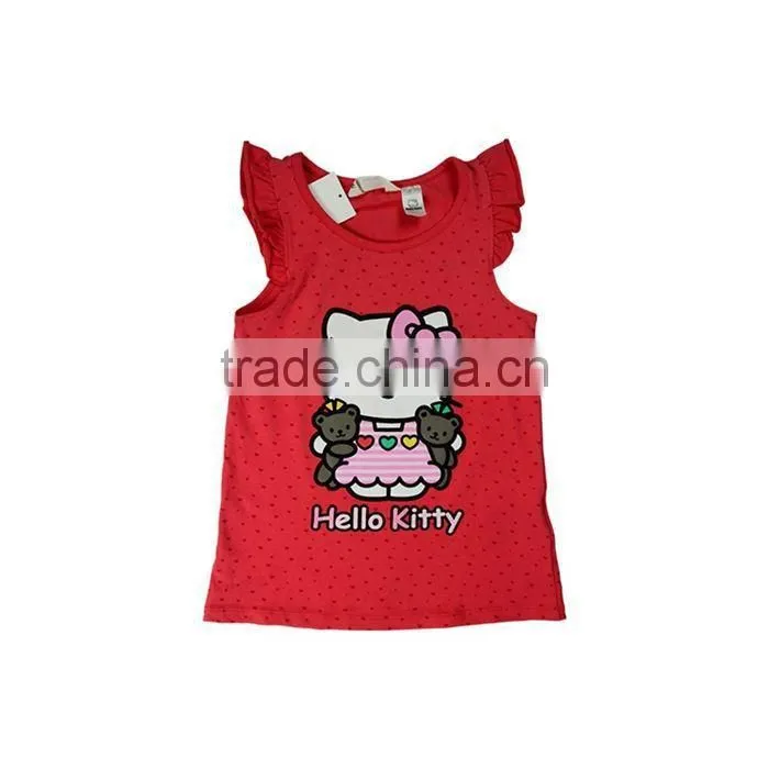 2015 Girl's cartoon beautiful vest t-shirt