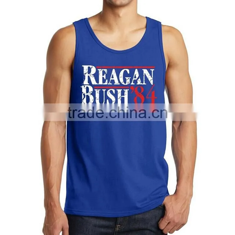 Latest Fashion Design Custom Printing 100% Cotton Bodybuilding Stringer Wholesale Mens Tank Top