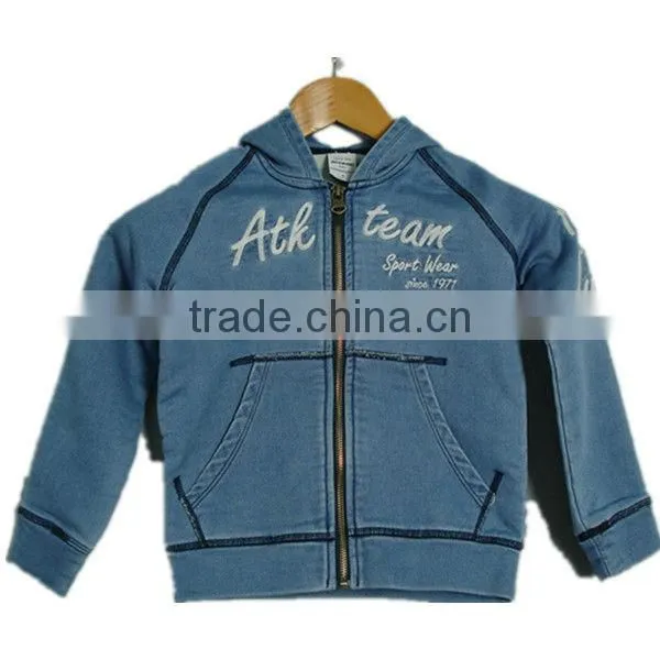 high quality wholesale boys light blue spring jeans hoody