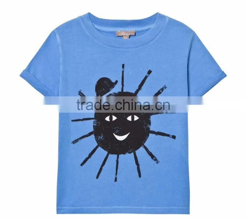 Red color print funny kids custom t shirt boy slim fit shirts wholesale