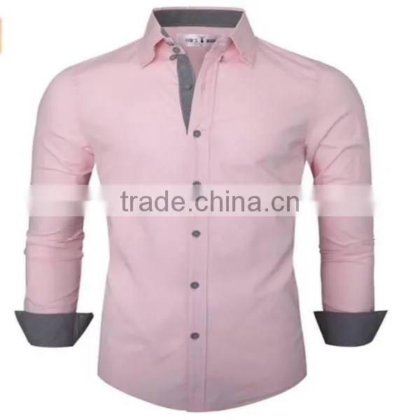 2016 new wholesale Classic Slim Fit Plaid custom mens casual dress shirts