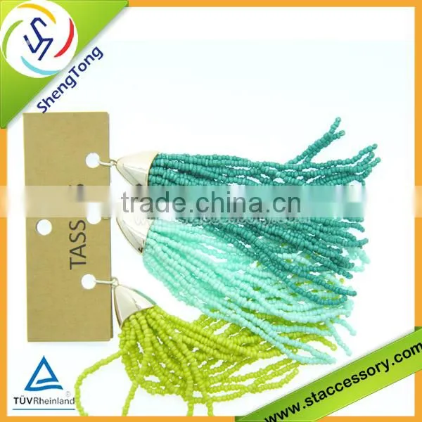 high quality wholesale beaded tassel/colorful beaded tassel