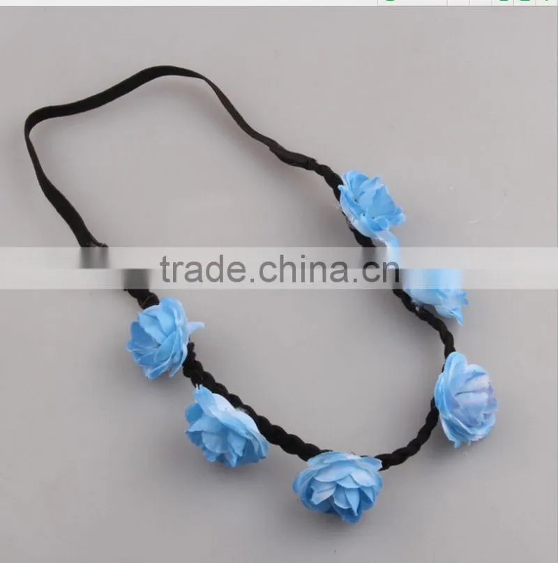 Creamy White Flower Rose Ribbon Half Crown Headband Princess Crown Headband Girls Crown Headband