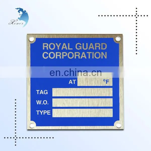 Competitive Price Promotional Screen Printing Aluminum Introduction Of Machine Nameplates