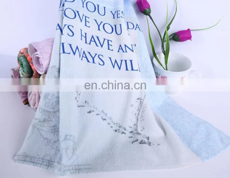 large size custom logo sublimation printed microfiber beach towel for traveling