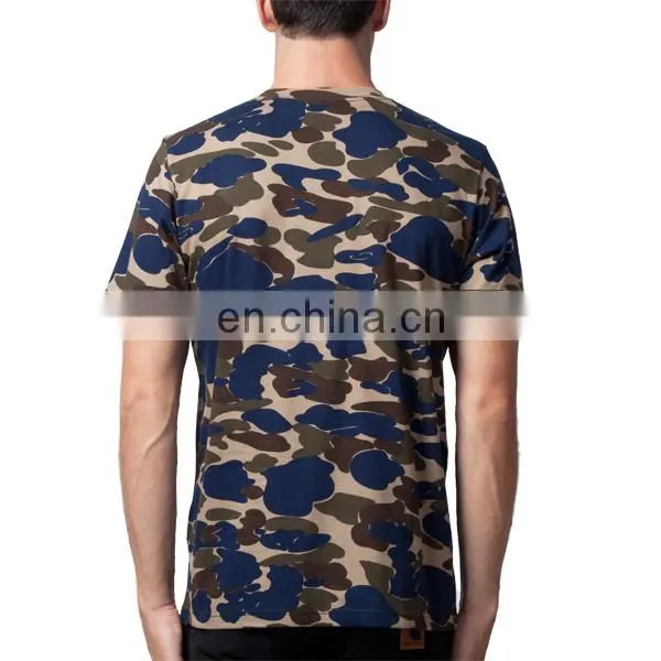 blue brown colors camo sublimation printing t-shirts fashion summer t-shirts custom
