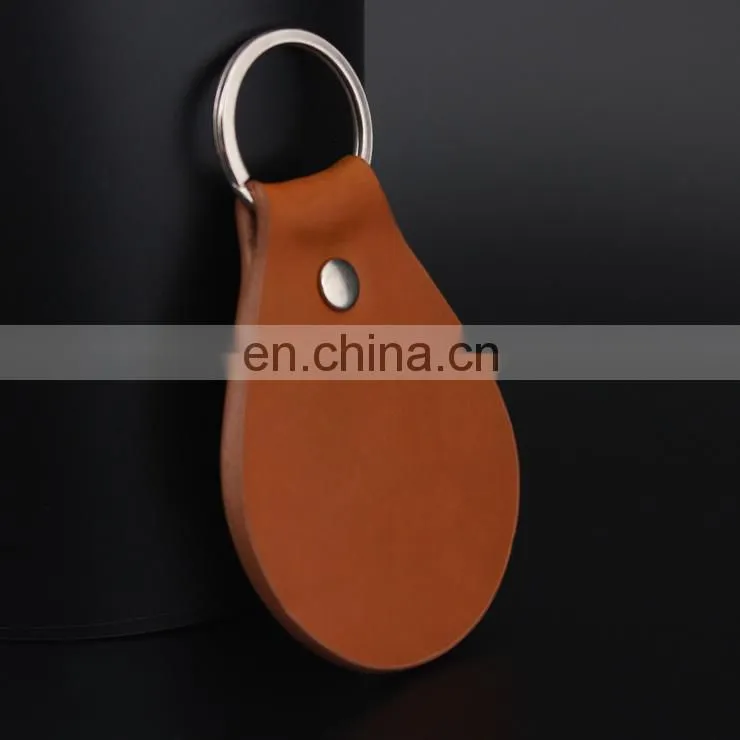 promotional gift custom logo leather keychain