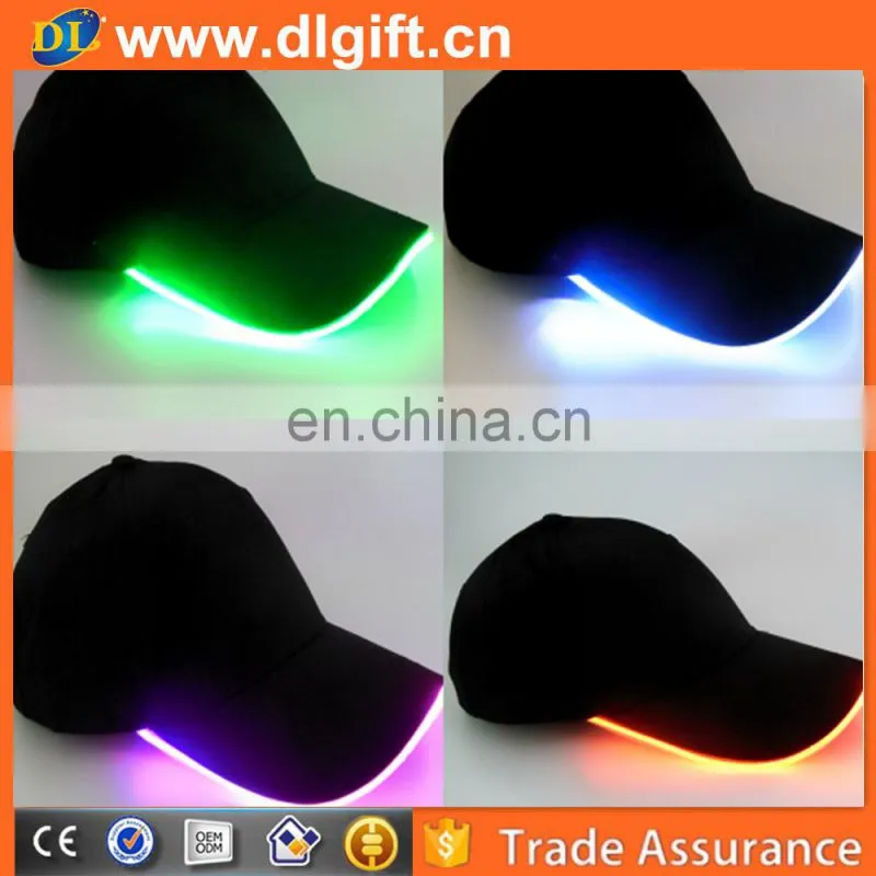 led lights embroidery logo designed custom hats/ bright led cap/ hat party ideas