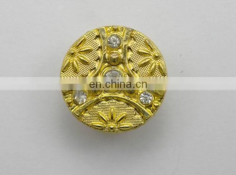 New non-moveable head shank button with crystal stones