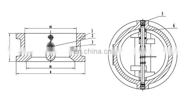 Bundor PN16 Ductile Iron Wafer Check Valve DN80 mini non return valve for water