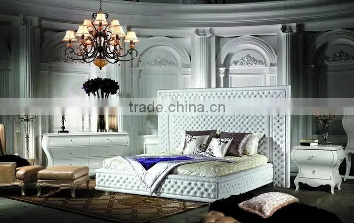 European style luxury leather bed/soft bed