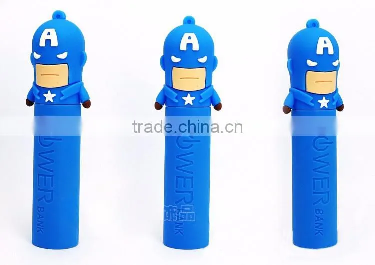 2600mAh PVC power bank cartoon avenger power bank for mobile phone