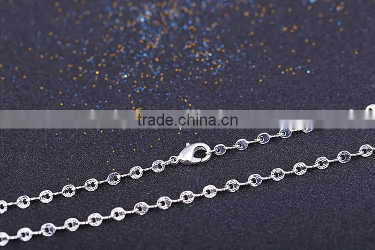 hot selling simple design fashion jewelry rhodium plated cheap short cable chain necklace