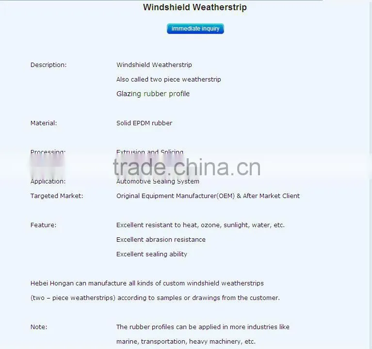different types of Car Weather Strips/Rubber Seals/Door Seals/Trim Seals