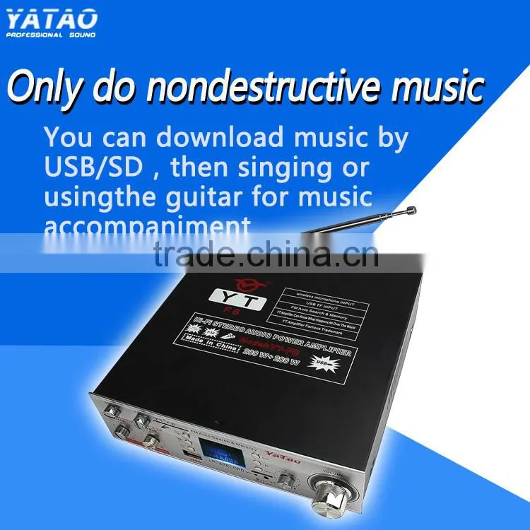 5 channel usb mixer amplifier YT-F6 with Karaoke support FM/MIC/TF/USB