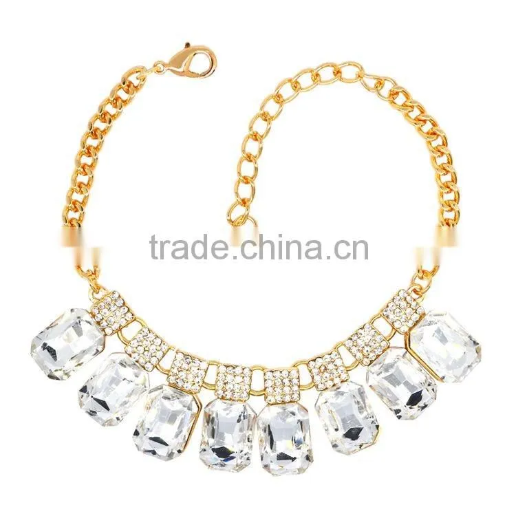Luxury Colorful Crystal Pendant Bracelet Shinning Rhinestone Gold Bracelets