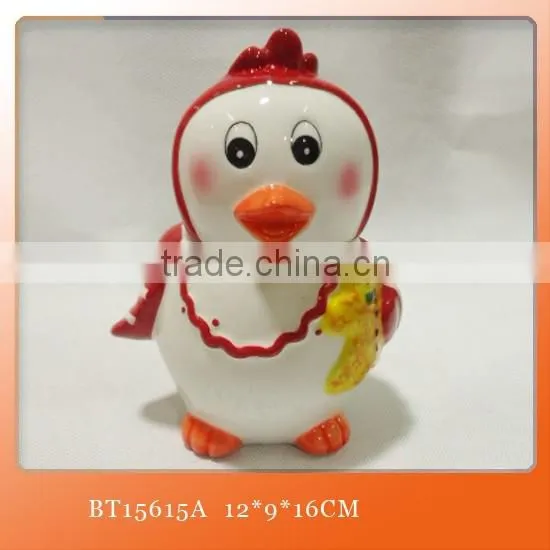 Christmas penguin ceramic cookie jar