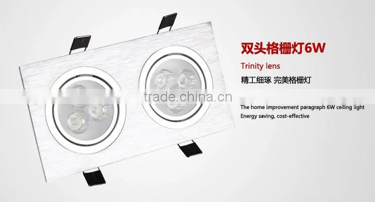 2 Light LED Ceiling Light Grille Lamp 6w 10W 14w 18w 24w 30w 36w LED Downlight