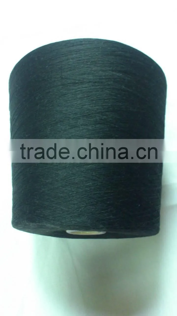 1/10 NE TETORON 92.5% STAINLESS STEEL 7.5% BLACK CONDUCTIVE YARN BLENED YARN
