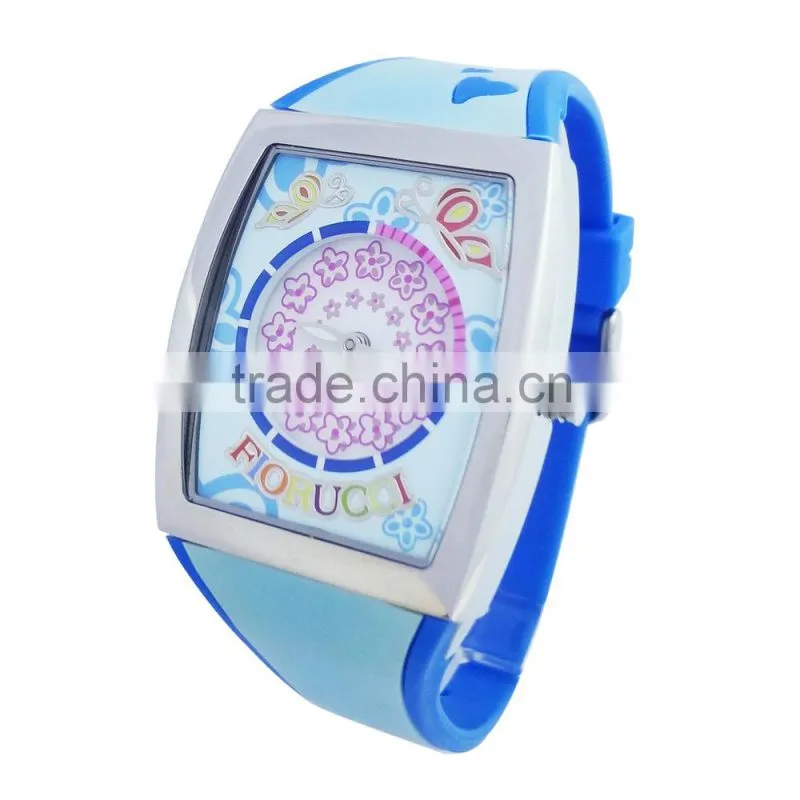 Multi color kids Silicone Rubber band watch OEM Children's quartz watch