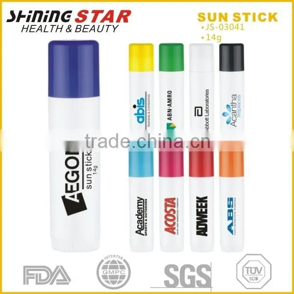 JS-03041 Classic practical long lasting moisturizing SPF30 14g sun stick for beach