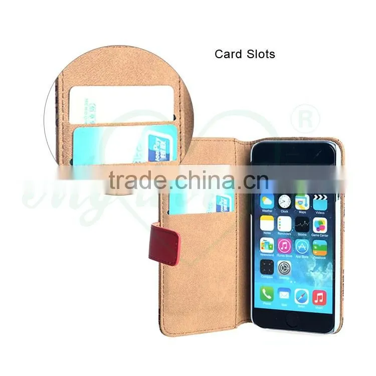 Customize Printed Flower Wallet Phone Case for iPhone 6S