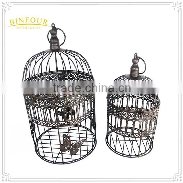 garden decorative welding S/2 round birdcage