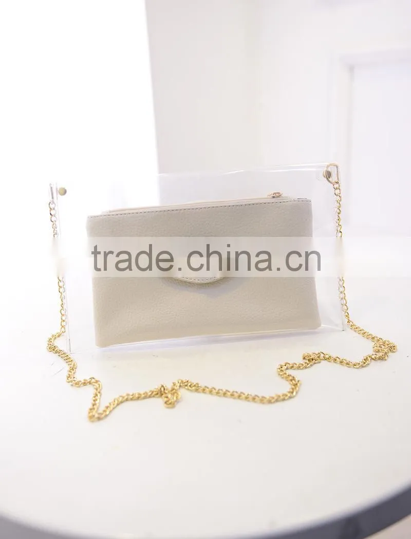 fancy newest clear pvc mini messenger bag