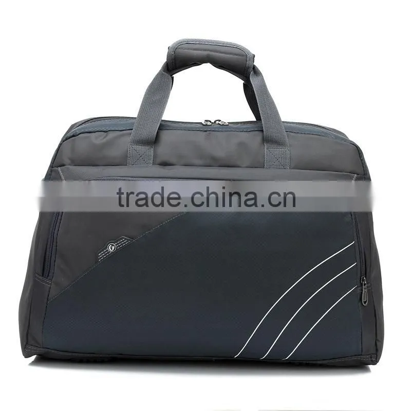 Wholesale large capacity solid color polyester travel tote bag with long strap