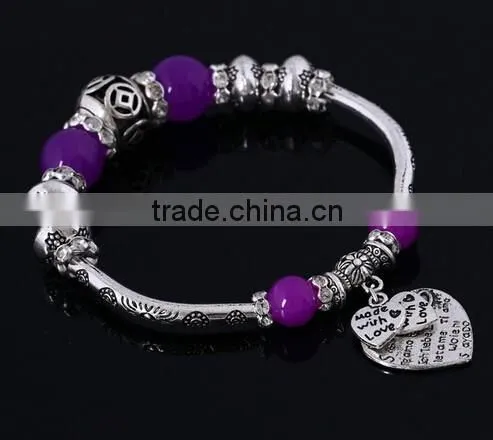 TOP BEST SELLING wholesale elegant DIY heart bead bracelet/