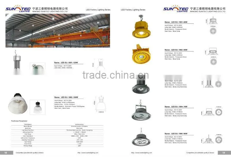 Warranty 2years IP65 100w led high bay