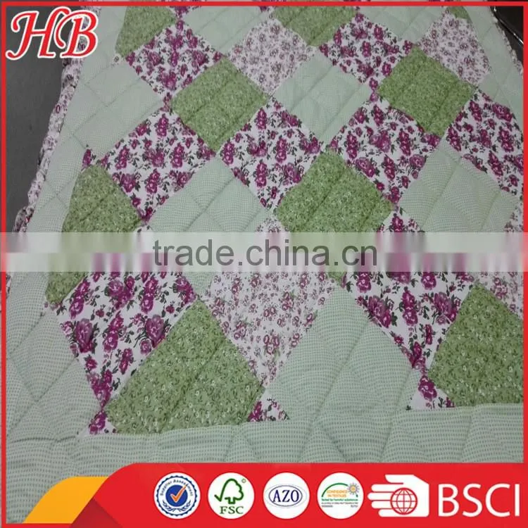 2016 Fashion Design 100% polyester High Quality service Strict Inspection Different Style colorful patchwork quilt