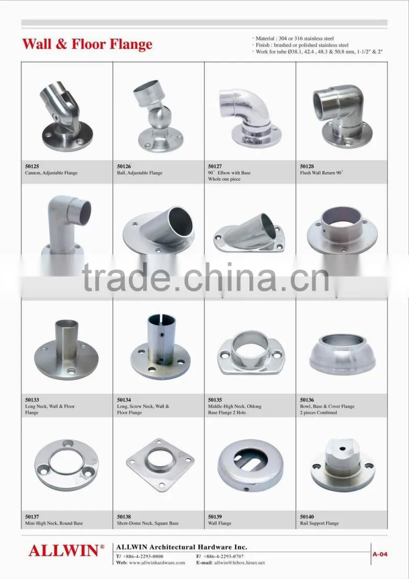 Stainless Steel Round tube Wall Flange