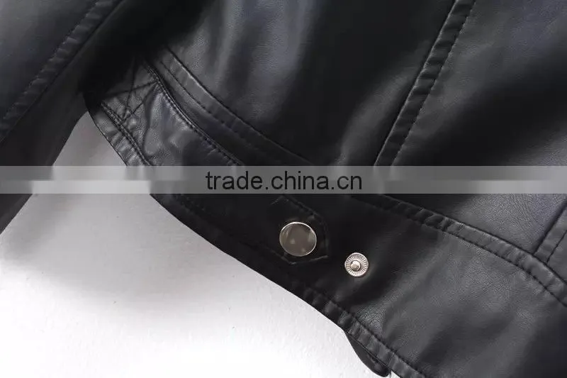 lovely jacket ,2014 china new design pu leather jacket for women