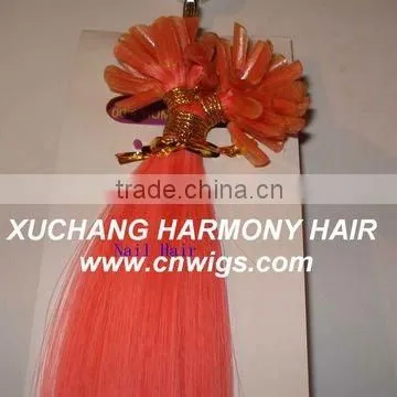 TOP selling curly colorful keratin fusion human hair extensions