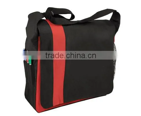 Promotional Non Woven Messenger Bag With Mesh Pocket /Economy Messenger Bag