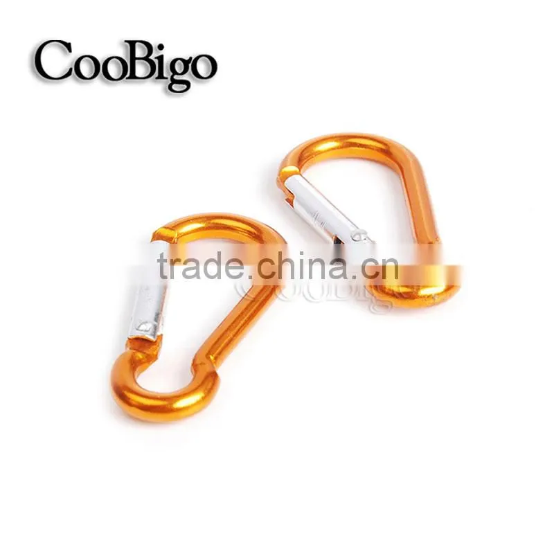 Colorful Aluminum Spring Carabiner Snap Hook Hanger Keychain Hiking Camping #FLQ186-6C(Mix-s)