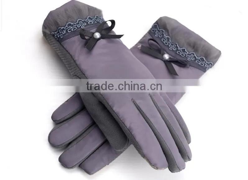 New Arrival Ladies's Ribbon Touch Screen Gloves With Multi Colors
