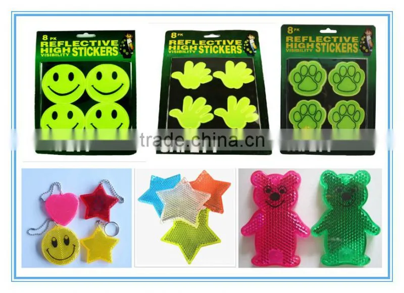 PVC reflective dogfoot print sticker reflective smile sticker reflective bike stickers