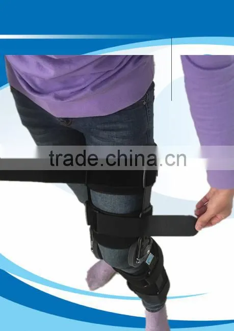 Adjustable angle lock orthopedic leg knee brace