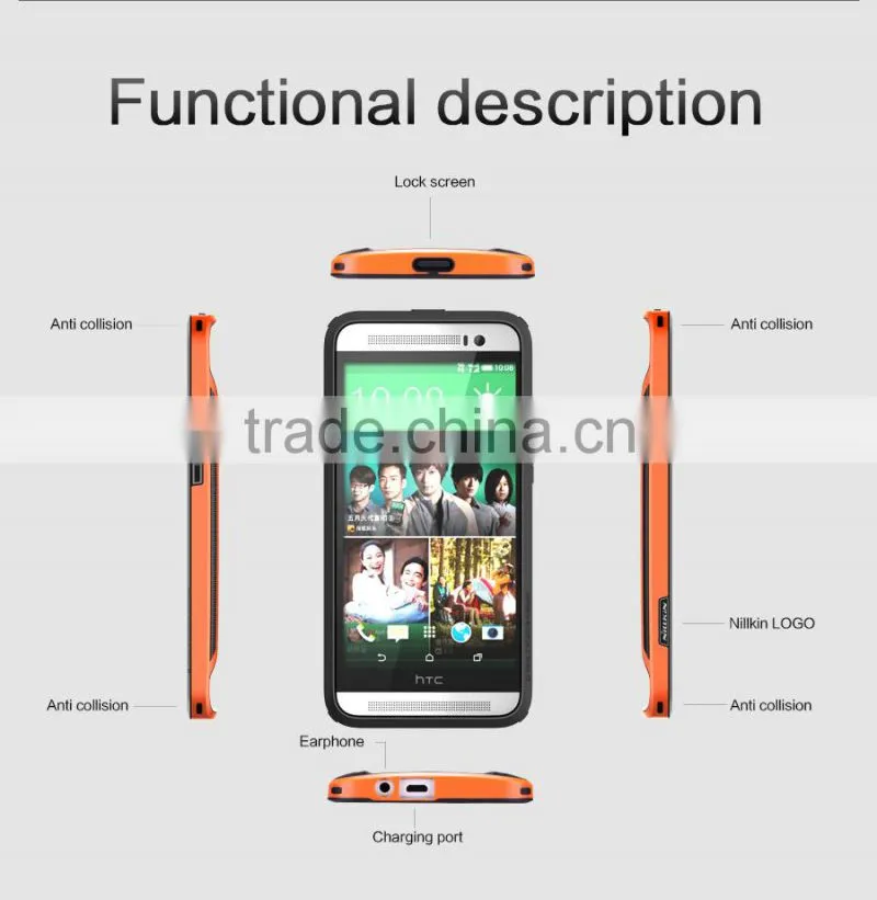 For HTC ONE E8 Armor series TPU+PC combine bumper case